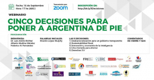 Lee más sobre el artículo CONFERENCIA EXCLUSIVA – CINCO DECISIONES PARA PONER A ARGENTINA DE PIE
